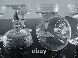Anciennes 6 Coupes A Champagne En Cristal Grave Degage L'acide Baccarat 1908