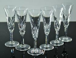 Anciennes 6 Flutes A Champagne En Cristal Taille Modele Cerdagne St Louis Signes