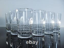 Anciennes 6 Gobelets Verres En Cristal Taille Modele Nancy Baccarat 2 P. Signe