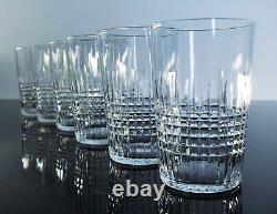 Anciennes 6 Gobelets Verres En Cristal Taille Modele Nancy Baccarat 2 P. Signe