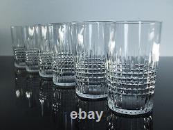 Anciennes 6 Gobelets Verres En Cristal Taille Modele Nancy Baccarat 2 P. Signe