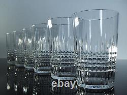 Anciennes 6 Gobelets Verres En Cristal Taille Modele Nancy Baccarat 2 P. Signe
