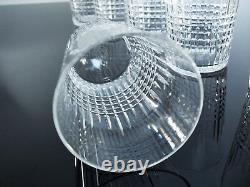 Anciennes 6 Gobelets Verres En Cristal Taille Modele Nancy Baccarat 2 P. Signe