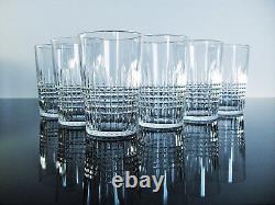 Anciennes 6 Gobelets Verres En Cristal Taille Modele Nancy Baccarat 2 P. Signe