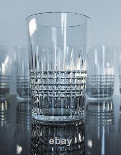 Anciennes 6 Gobelets Verres En Cristal Taille Modele Nancy Baccarat 2 P. Signe