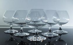 Anciennes 6 Verres A Cognac Digesdtif Cristal Modele Tenareze Saint Louis Signe