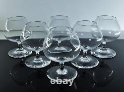 Anciennes 6 Verres A Cognac Digesdtif Cristal Modele Tenareze Saint Louis Signe