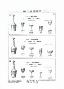 Anciennes 6 Verres A Eau Vin Cristal Souffle Taille Molière 1916 Baccarat 17cm