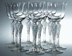 Anciennes 6 Verres A Vin Cristal Satine Souffle Ballerine Pavlova Faberge Signe
