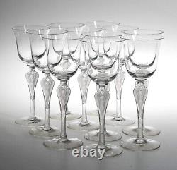 Anciennes 6 Verres A Vin Cristal Satine Souffle Ballerine Pavlova Faberge Signe