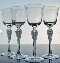 Anciennes 6 Verres A Vin Cristal Satine Souffle Ballerine Pavlova Faberge Signe