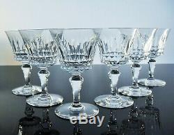 Anciennes 6 Verres A Vin Cristal Taille Modelé Piccadilly Baccarat Signe