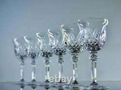 Anciennes 6 Verres A Vin Cristal Taille Soufle Modele Sammy Taille St Louis 15,5