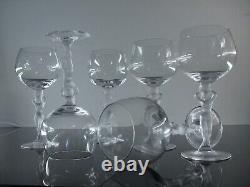 Anciennes 6 Verres A Vin Eau En Cristal Satine Venus Bayel Royal De Champagne