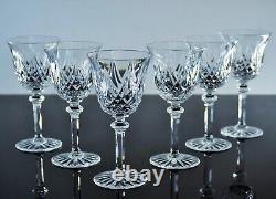 Anciennes 6 Verres A Vin En Cristal Taille Souffle Modele Sammy Taille St Louis