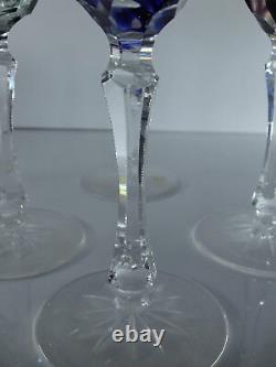 Anciennes 6 Verres Coupes Vin Martini Cristal Couleur Double Taille St. Louis