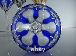 Anciennes 6 Verres Coupes Vin Martini Cristal Couleur Double Taille St. Louis