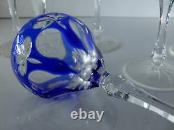 Anciennes 6 Verres Coupes Vin Martini Cristal Couleur Double Taille St. Louis