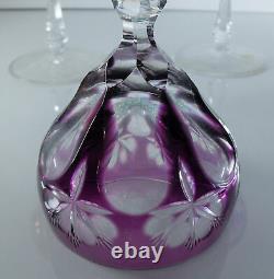 Anciennes 6 Verres Coupes Vin Martini Cristal Couleur Double Taille St. Louis