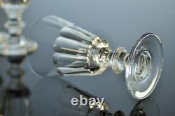 Anciennes 6 Verres Digestif Cristal Taille Cotes Plates Caton St Louis Art Deco