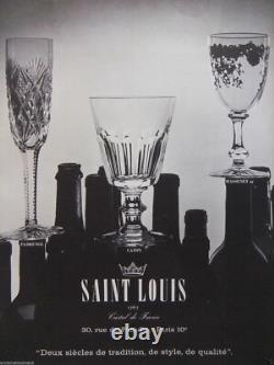 Anciennes 8 Verres Digestif Cristal Taille Cotes Plates Caton St Louis Art Deco