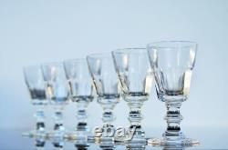 Anciennes 8 Verres Digestif Cristal Taille Cotes Plates Caton St Louis Art Deco
