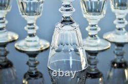 Anciennes 8 Verres Digestif Cristal Taille Cotes Plates Caton St Louis Art Deco