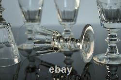 Anciennes 8 Verres Digestif Cristal Taille Cotes Plates Caton St Louis Art Deco