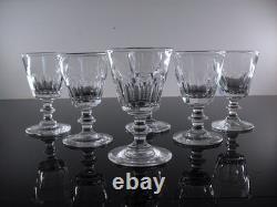Anciennes 8 Verres Digestif Cristal Taille Cotes Plates Caton St Louis Art Deco