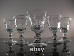 Anciennes 8 Verres Digestif Cristal Taille Cotes Plates Caton St Louis Art Deco