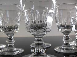 Anciennes 8 Verres Digestif Cristal Taille Cotes Plates Caton St Louis Art Deco