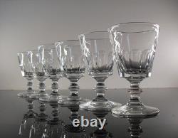 Anciennes 8 Verres Digestif Cristal Taille Cotes Plates Caton St Louis Art Deco