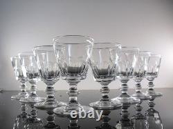 Anciennes 8 Verres Digestif Cristal Taille Cotes Plates Caton St Louis Art Deco