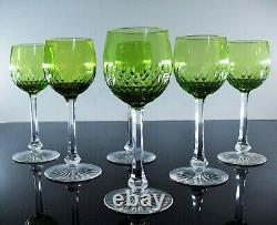 Anciennes Grand 6 Verres A Vin Cristal Couleur Modele Richelieu Baccarat Artdeco