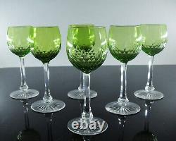 Anciennes Grand 6 Verres A Vin Cristal Couleur Modele Richelieu Baccarat Artdeco