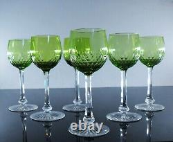 Anciennes Grand 6 Verres A Vin Cristal Couleur Modele Richelieu Baccarat Artdeco