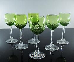 Anciennes Grand 6 Verres A Vin Cristal Couleur Modele Richelieu Baccarat Artdeco
