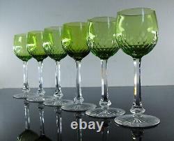 Anciennes Grand 6 Verres A Vin Cristal Couleur Modele Richelieu Baccarat Artdeco
