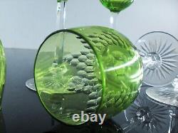 Anciennes Grand 6 Verres A Vin Cristal Couleur Modele Richelieu Baccarat Artdeco