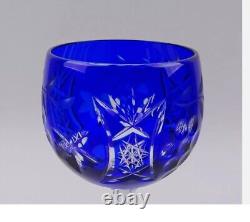 Anciennes Grand 6 Verres Calice En Cristal Couleur Taille Bayer Boheme 1950