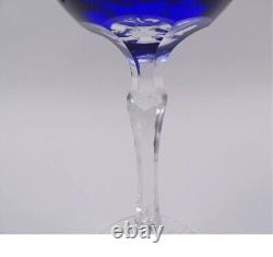 Anciennes Grand 6 Verres Calice En Cristal Couleur Taille Bayer Boheme 1950