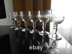 Anciens 6 verres à vin blanc en cristal Baccarat modèle RENAISSANCE Ballon