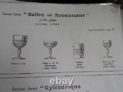 Anciens 6 verres à vin porto en cristal Baccarat modèle RENAISSANCE Ballon