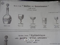Anciens 6 verres à vin porto en cristal Baccarat modèle RENAISSANCE Ballon