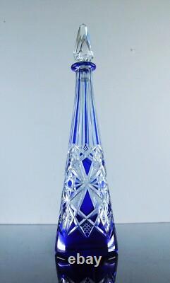 Art Déco Ancienne Carafe Cristal Double Taille Modelé Lagny Baccarat 1916