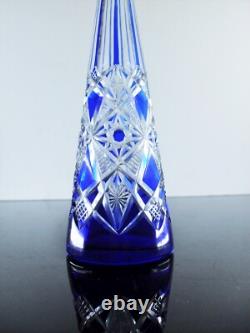 Art Déco Ancienne Carafe Cristal Double Taille Modelé Lagny Baccarat 1916