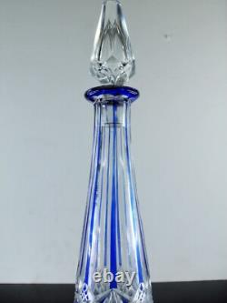Art Déco Ancienne Carafe Cristal Double Taille Modelé Lagny Baccarat 1916