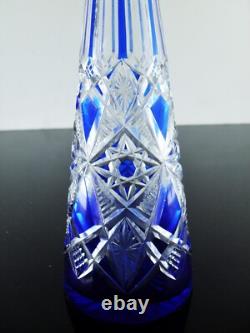 Art Déco Ancienne Carafe Cristal Double Taille Modelé Lagny Baccarat 1916