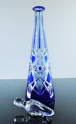 Art Déco Ancienne Carafe Cristal Double Taille Modelé Lagny Baccarat 1916