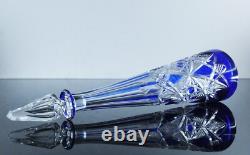 Art Déco Ancienne Carafe Cristal Double Taille Modelé Lagny Baccarat 1916